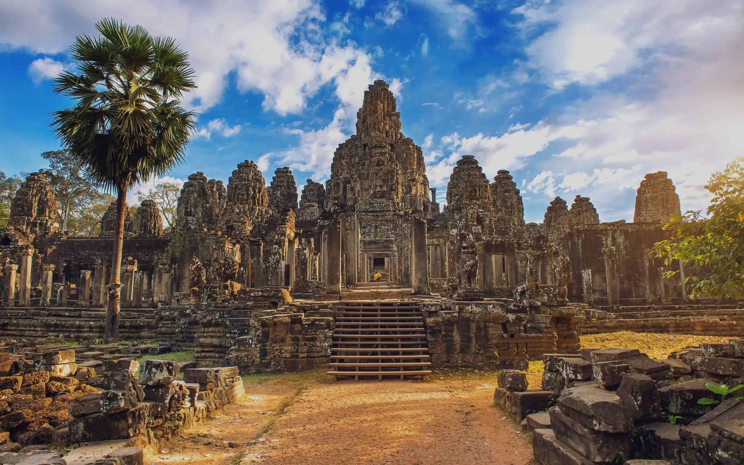 Spiritual Stone Faces and Artistic Carvings of Bayon Temple