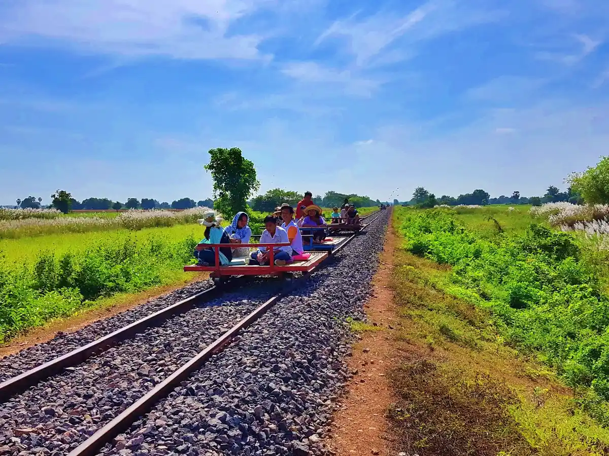 Legendary Bamboo Train Experience and Ek Phnom Temple in Battambang Cambodia
